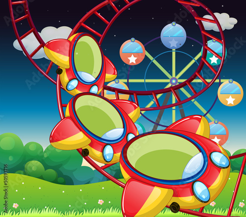 The colorful roller coaster