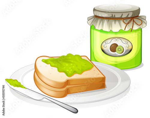 A sandwich with a jam