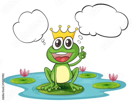 A thinking frog with a crown