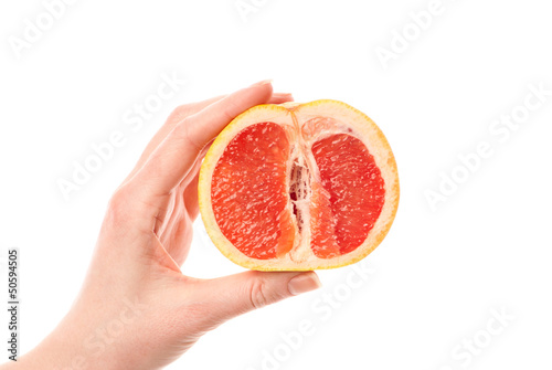 Hant with grapefruit