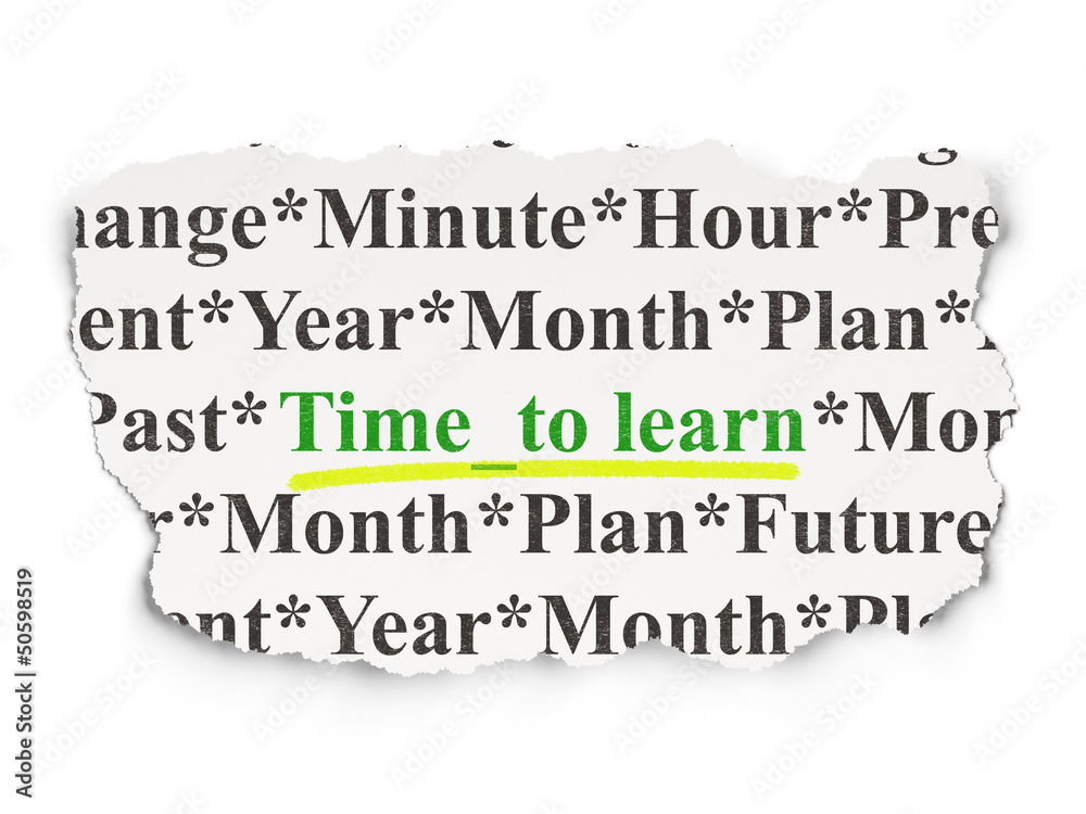 Timeline concept: Time to Learn on background Timeline concept: Time to Learn on background