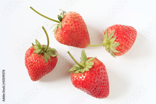 red strawberry on the white background