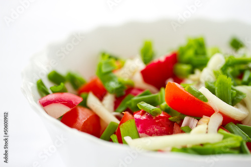 fresh salad of radish and tomatoes