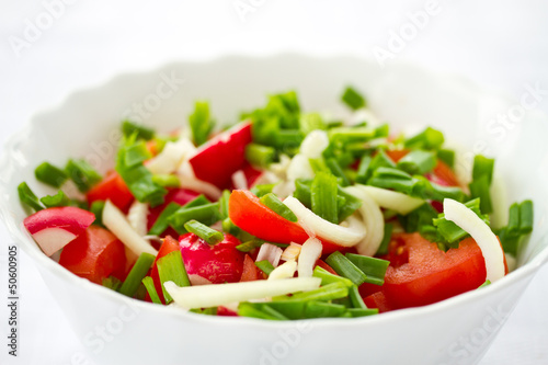 fresh salad of radish and tomatoes