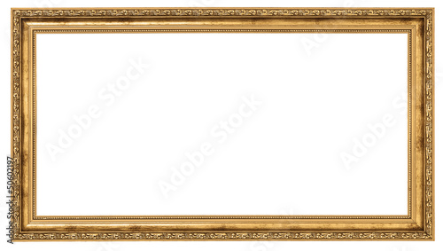 Extremely long golden frame photo