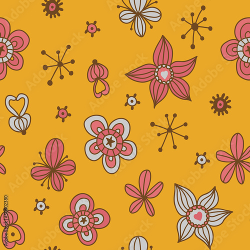 Beautiful pattern with flowers and cute details © iliveinoctober