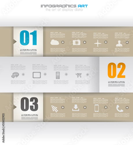Infographic design template with paper tags.