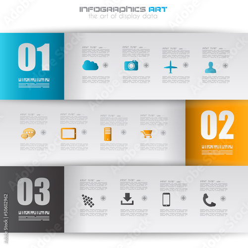 Infographic design template with paper tags.