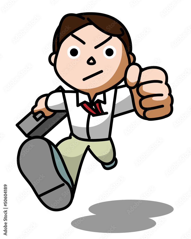 クールビズで頑張るビジネスマン Stock Illustration | Adobe Stock