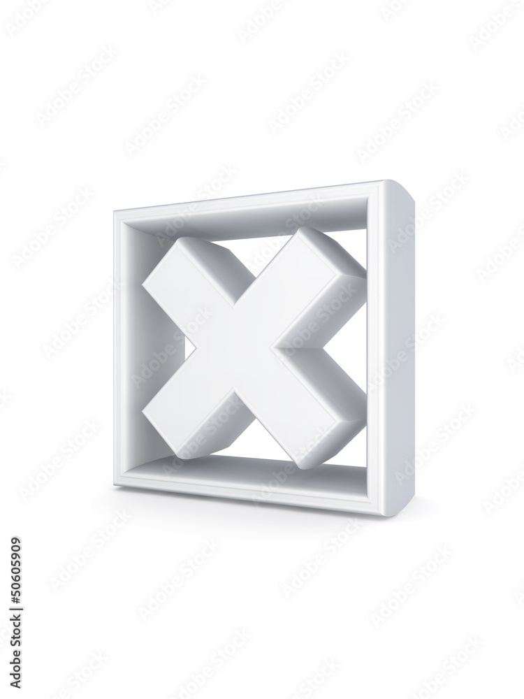 Cross mark. Cross mark.