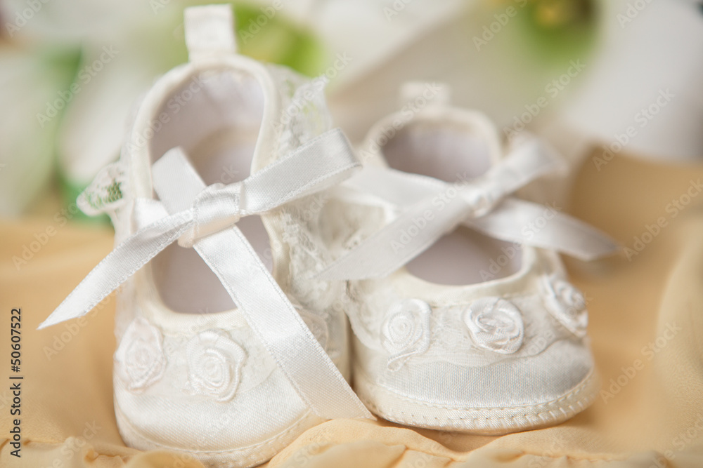 White baby booties White baby booties