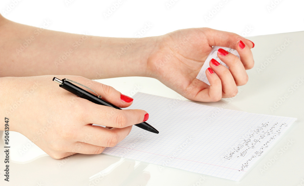 Write off exam isolated on white Write off exam isolated on white