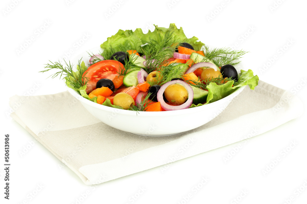 Fresh salad in plate isolated on white Fresh salad in plate isolated on white