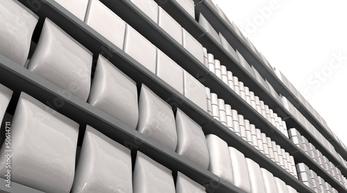 Fotografía Supermarket Shelves With Generic Products