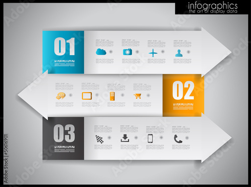 Infographic design template with paper tags