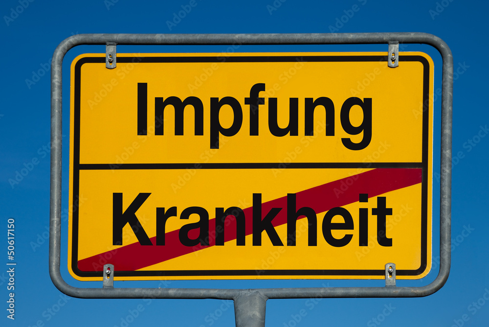 Wechselschild ohne Pfeil KRANKHEIT - IMPFUNG