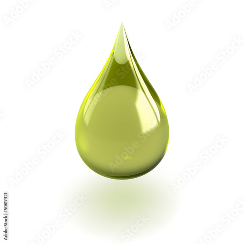 Oil drop isolated on white background