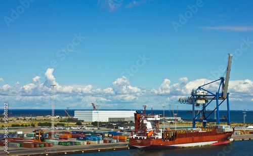 Container terminal in Copenhagen sea port