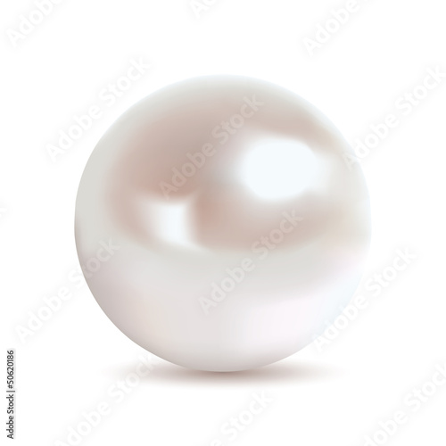Very realistic shiny pearl. Gradient mesh used.