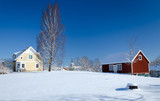 Swedish village in winter scenery