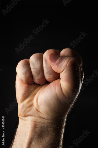 Empty closed male hand