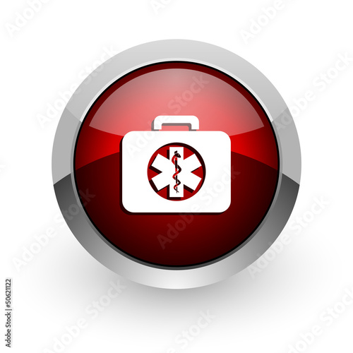 rescue kit red circle web glossy icon