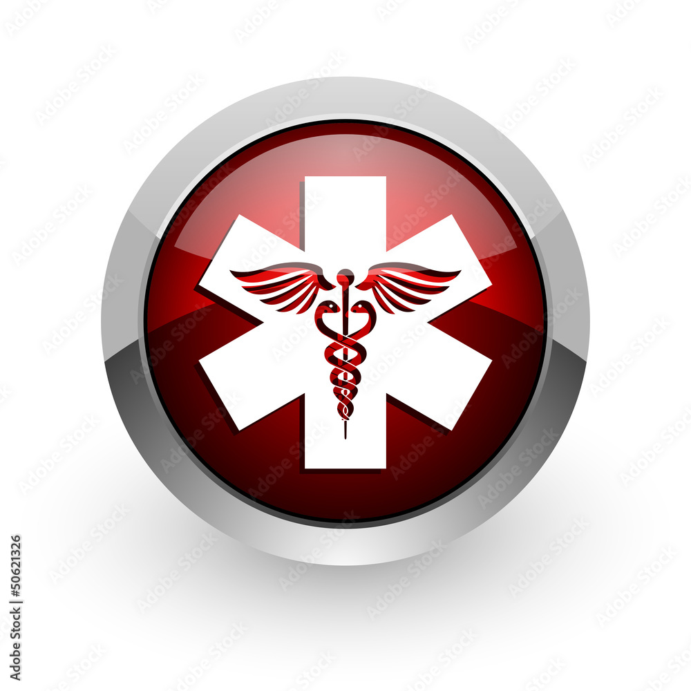 caduceus red circle web glossy icon caduceus red circle web glossy icon