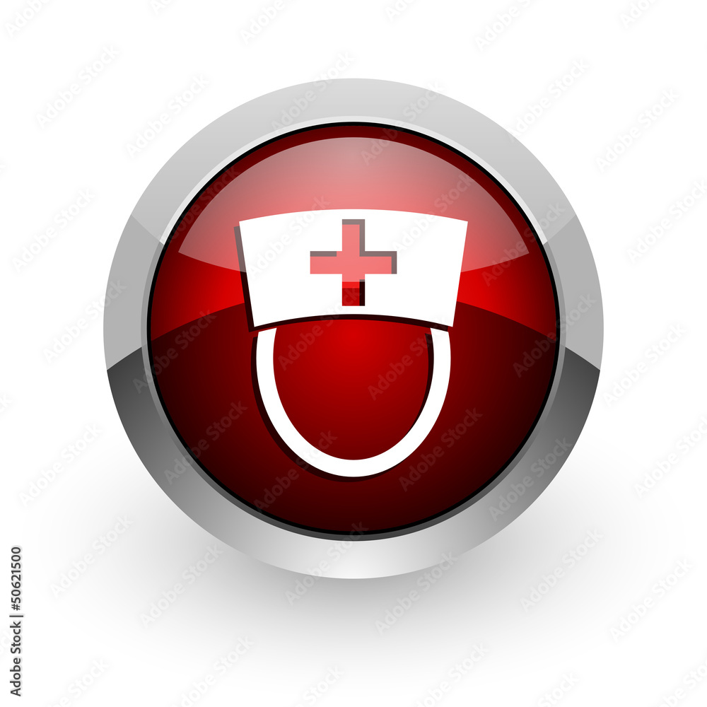 nurse red circle web glossy icon nurse red circle web glossy icon
