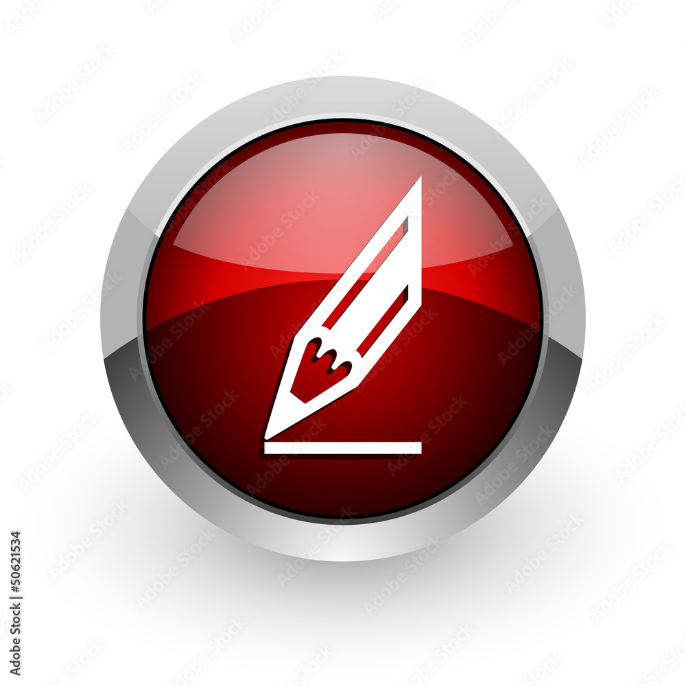 draw red circle web glossy icon