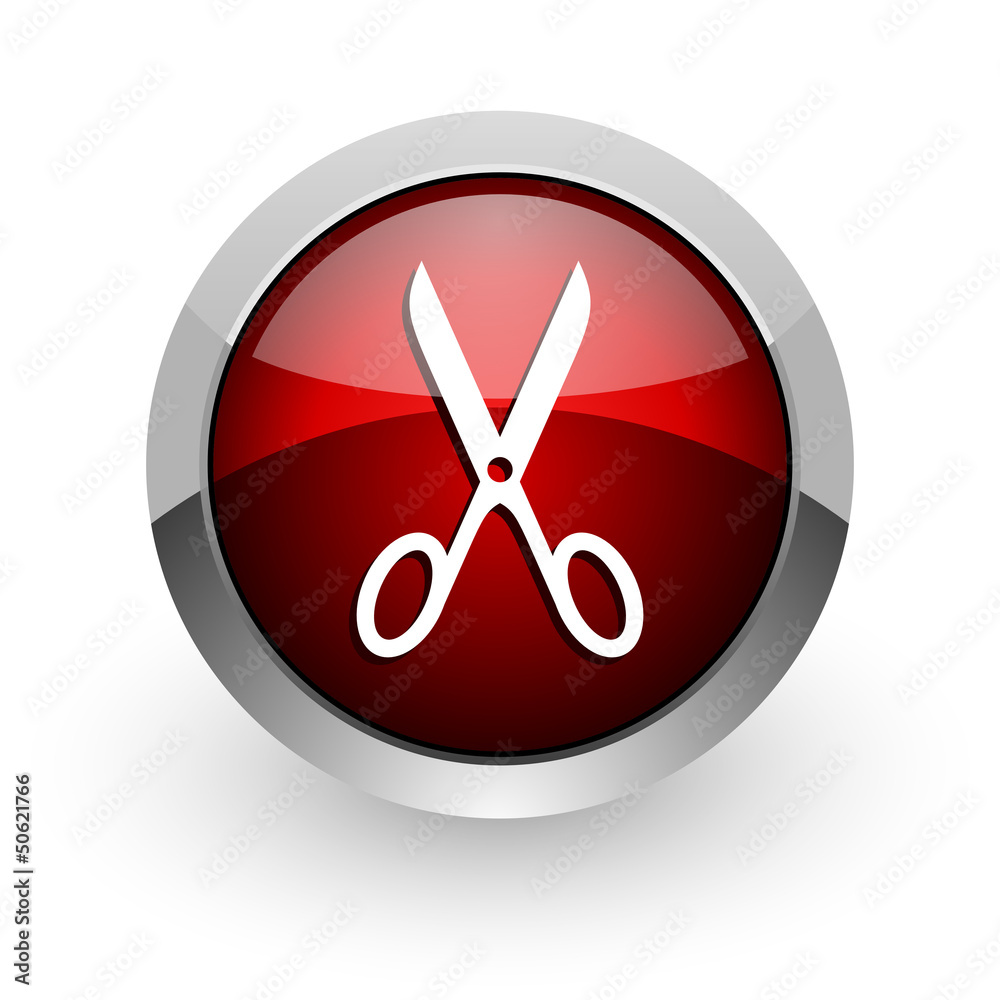 scissors red circle web glossy icon scissors red circle web glossy icon