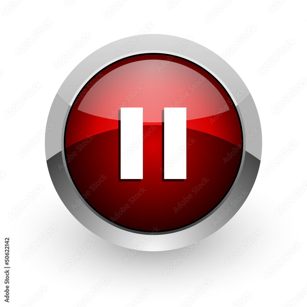 pause red circle web glossy icon pause red circle web glossy icon