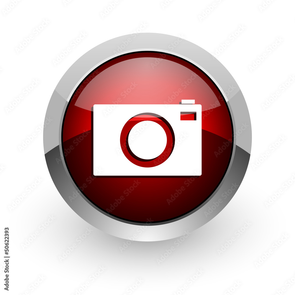 camera red circle web glossy icon