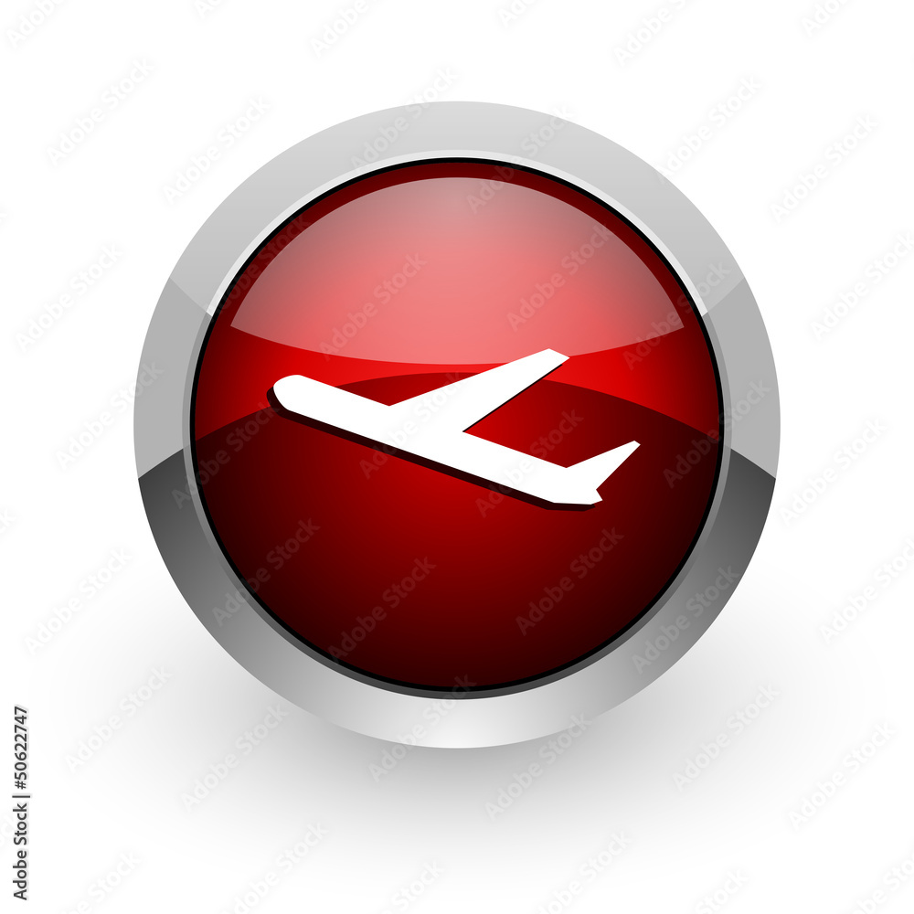 airplane red circle web glossy icon airplane red circle web glossy icon