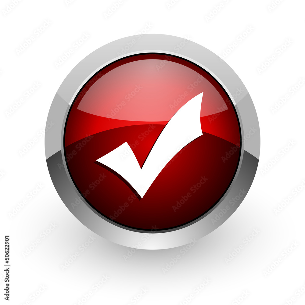 accept red circle web glossy icon