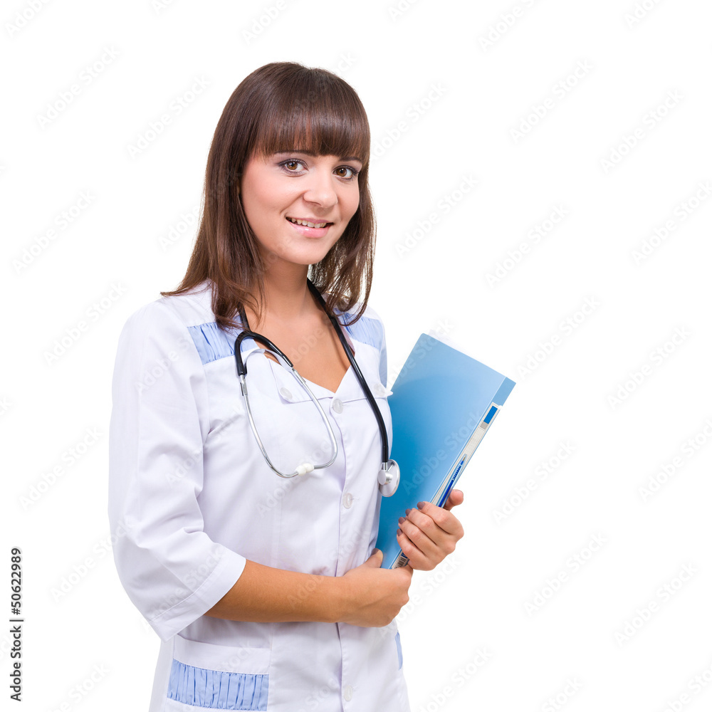 Smiling medical doctor woman with stethoscope Smiling medical doctor woman with stethoscope