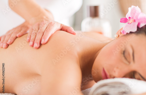 Beautiful Woman Receiving Massage