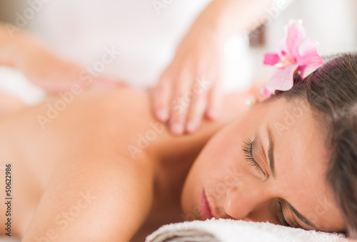 Beautiful Woman Receiving Massage