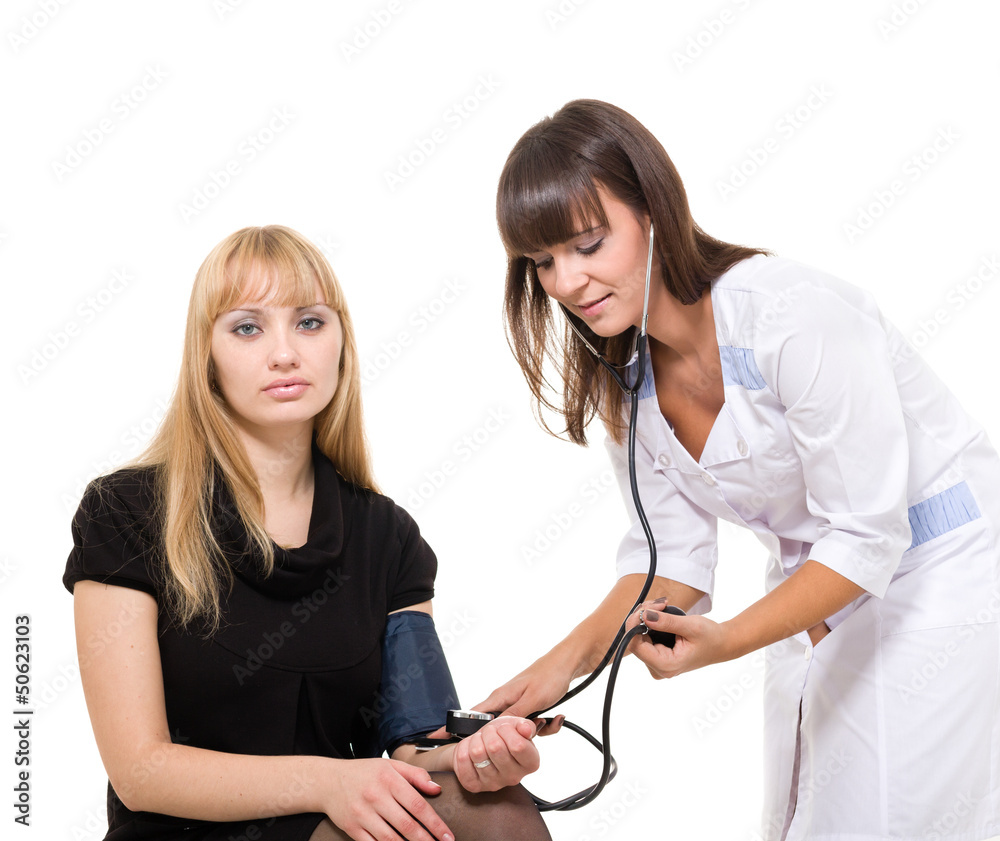 medical doctor measuring blood pressure of patient medical doctor measuring blood pressure of patient