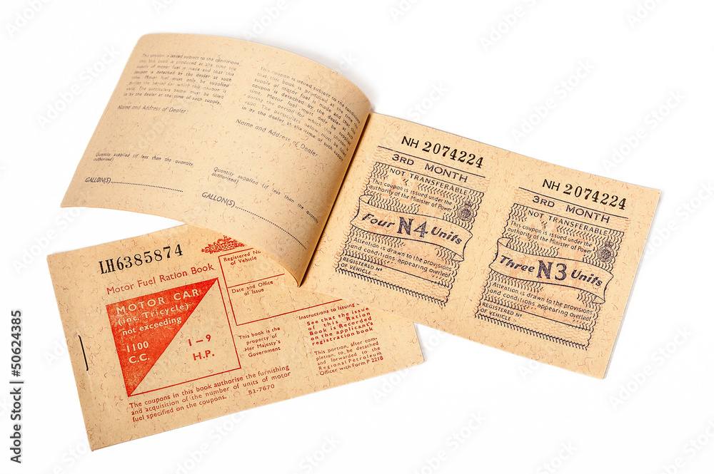 Naklejka premium British motor fuel ration book