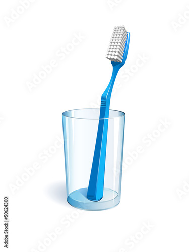 Blue Toothbrush in glass