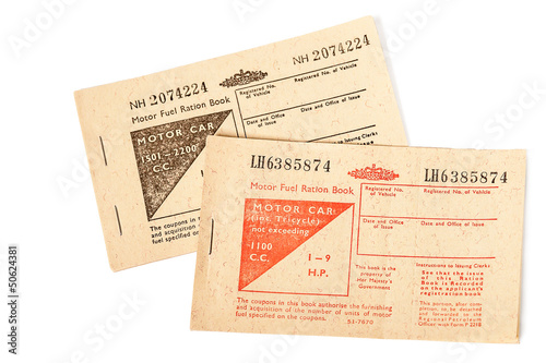 Billede på lærred British motor fuel ration books