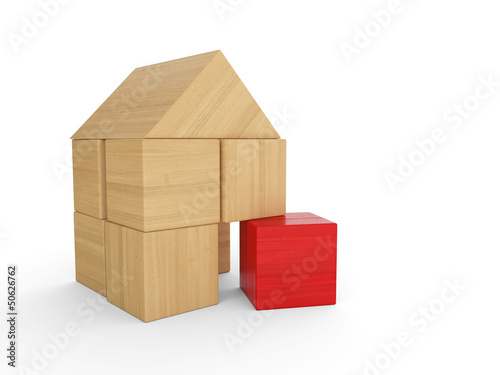 Holzhaus Baustein Konzept - Rot 3
