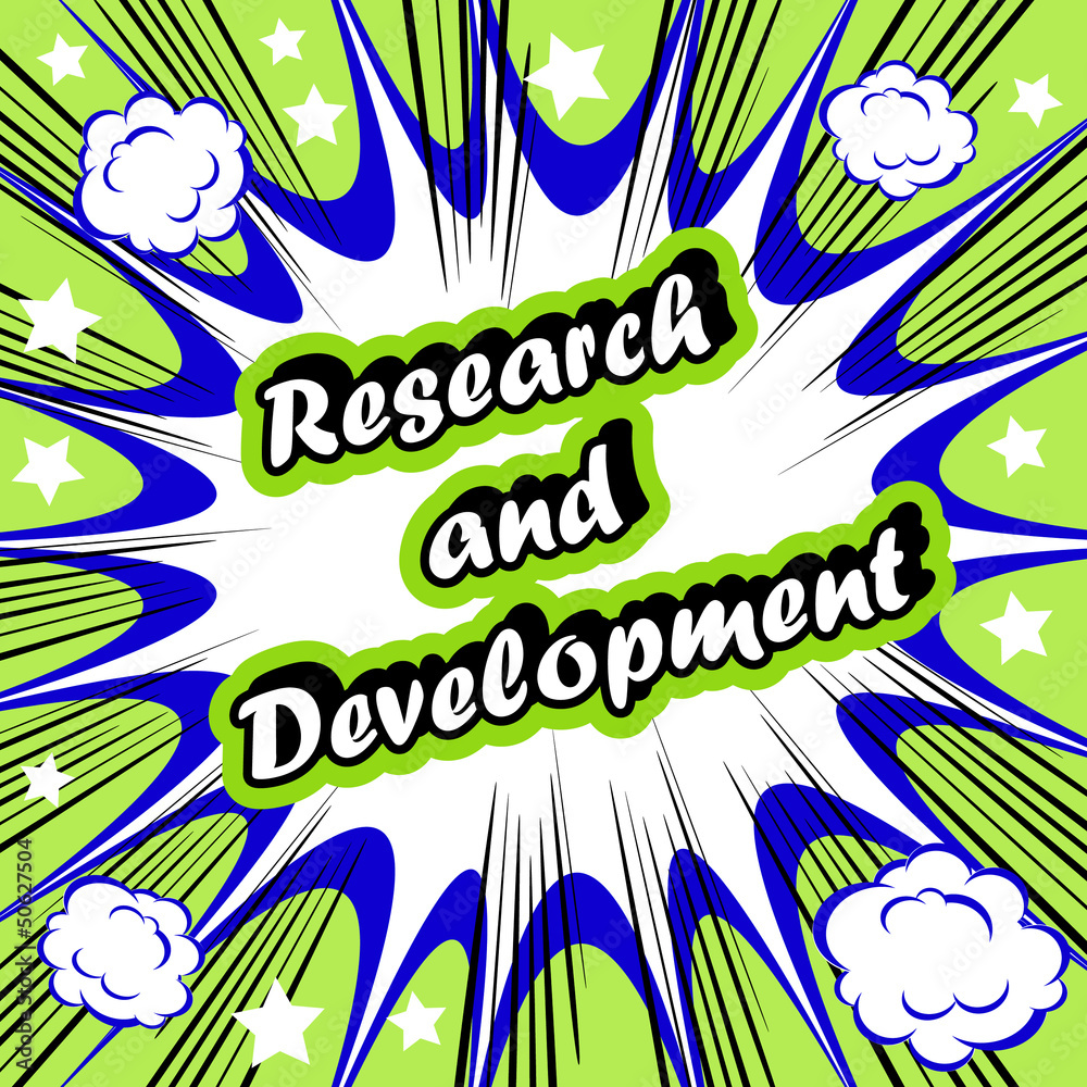 Research and Development Business background tag