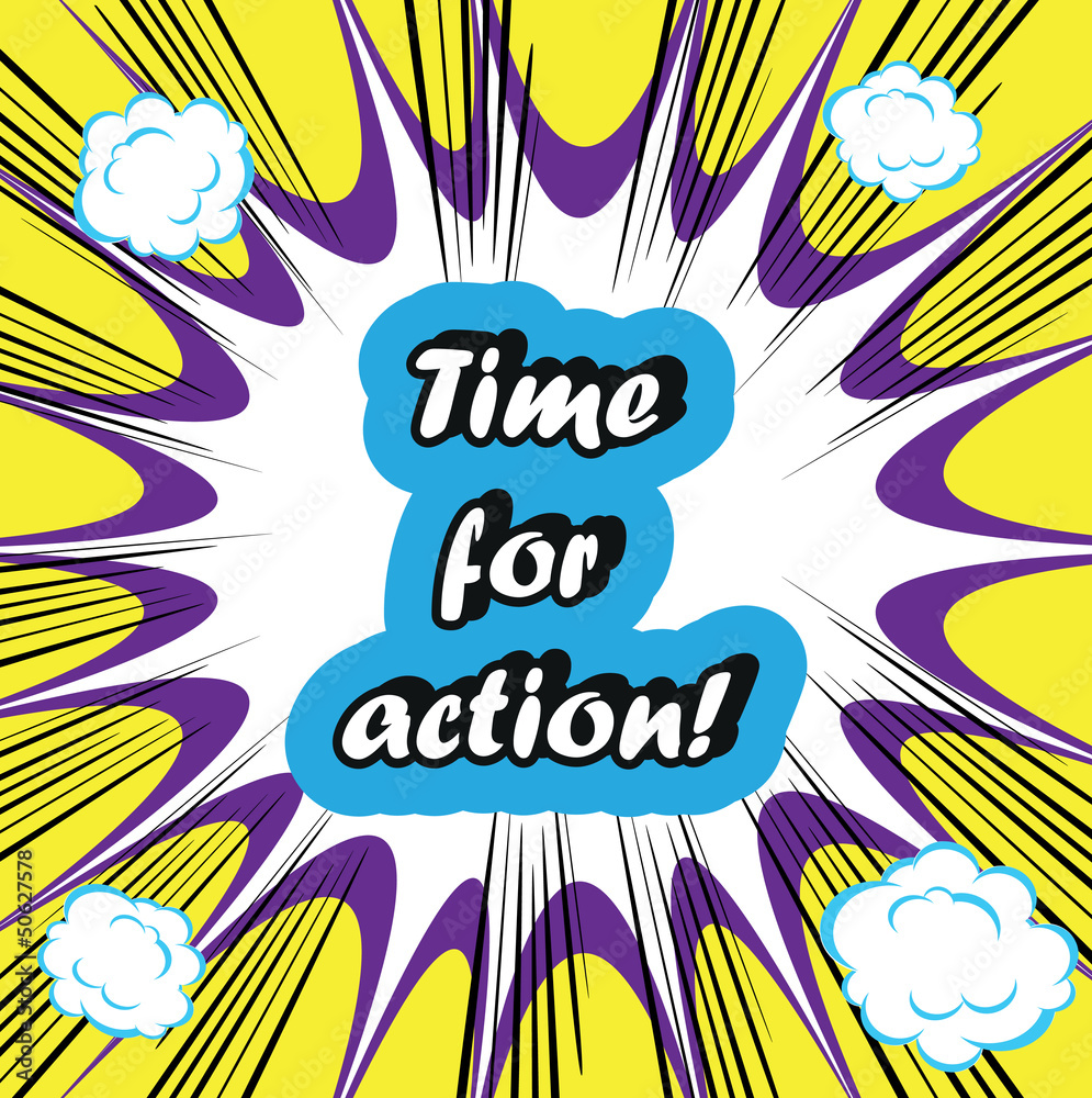 comic Time for Action stamp background comic Time for Action stamp background
