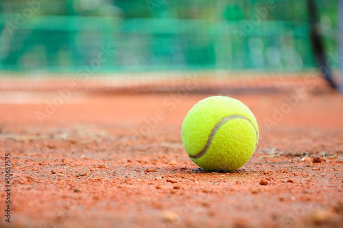 Tennis ball at tennis court © tigger11th