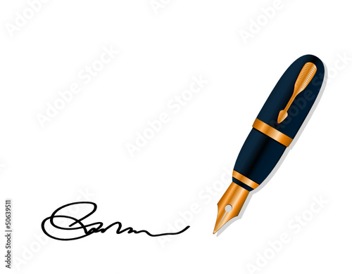 Gold fountain pen