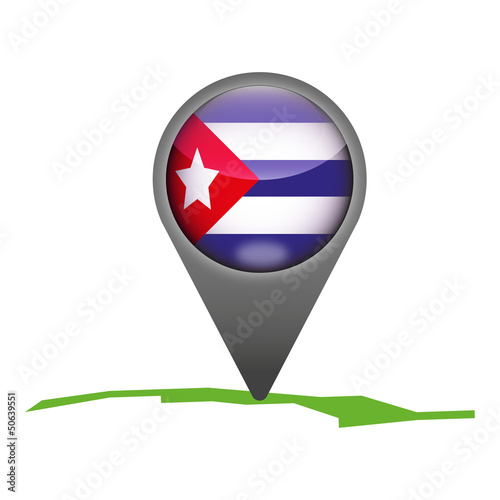 Kuba Markierung Flagge Icon Button