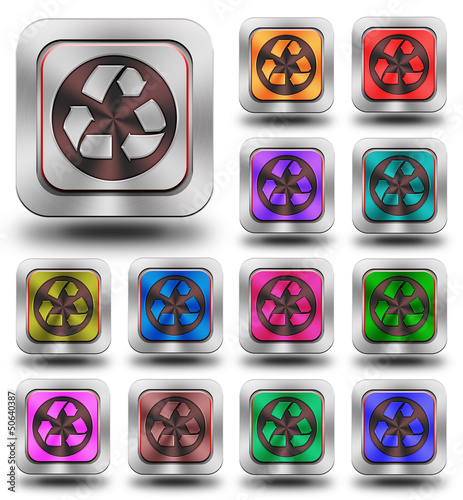 Recycle aluminum glossy icons, crazy colors
