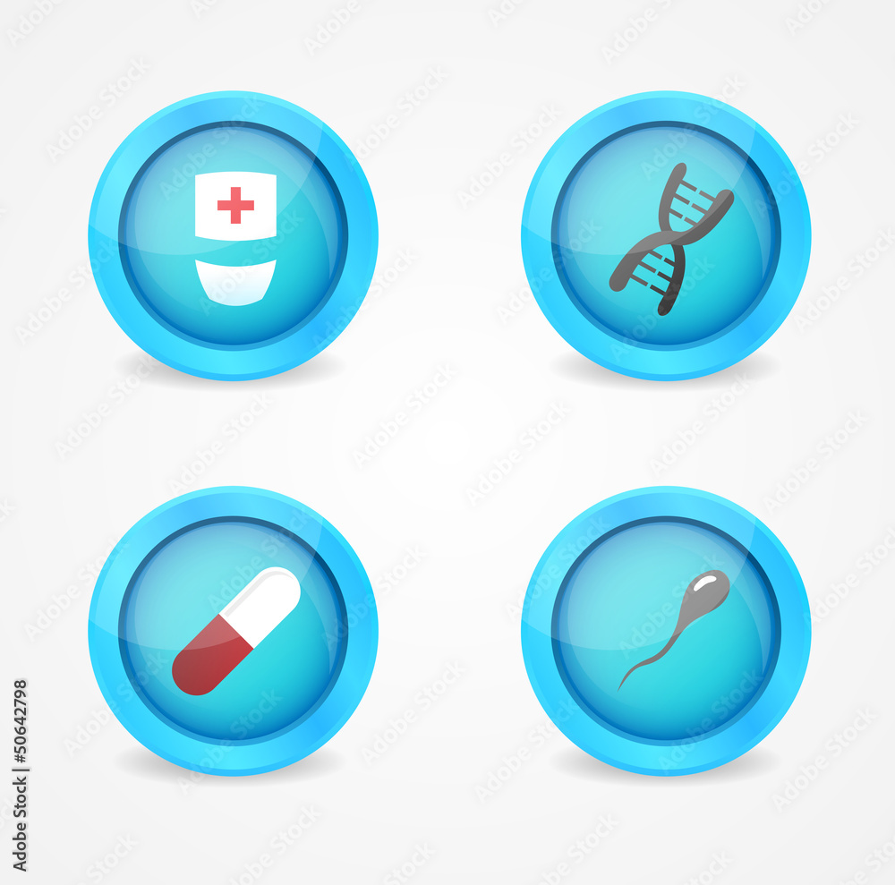 Vector set of medical icons on white background Vector set of medical icons on white background