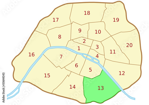 Plan du 13ème arrondissement de Paris